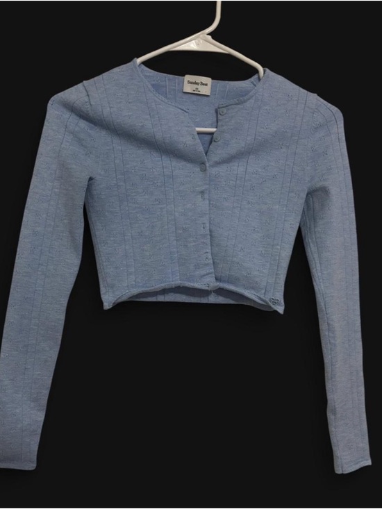 Sunday Best Tops - Sunday Best Izzy Light Blue Cropped Cardigan - Women